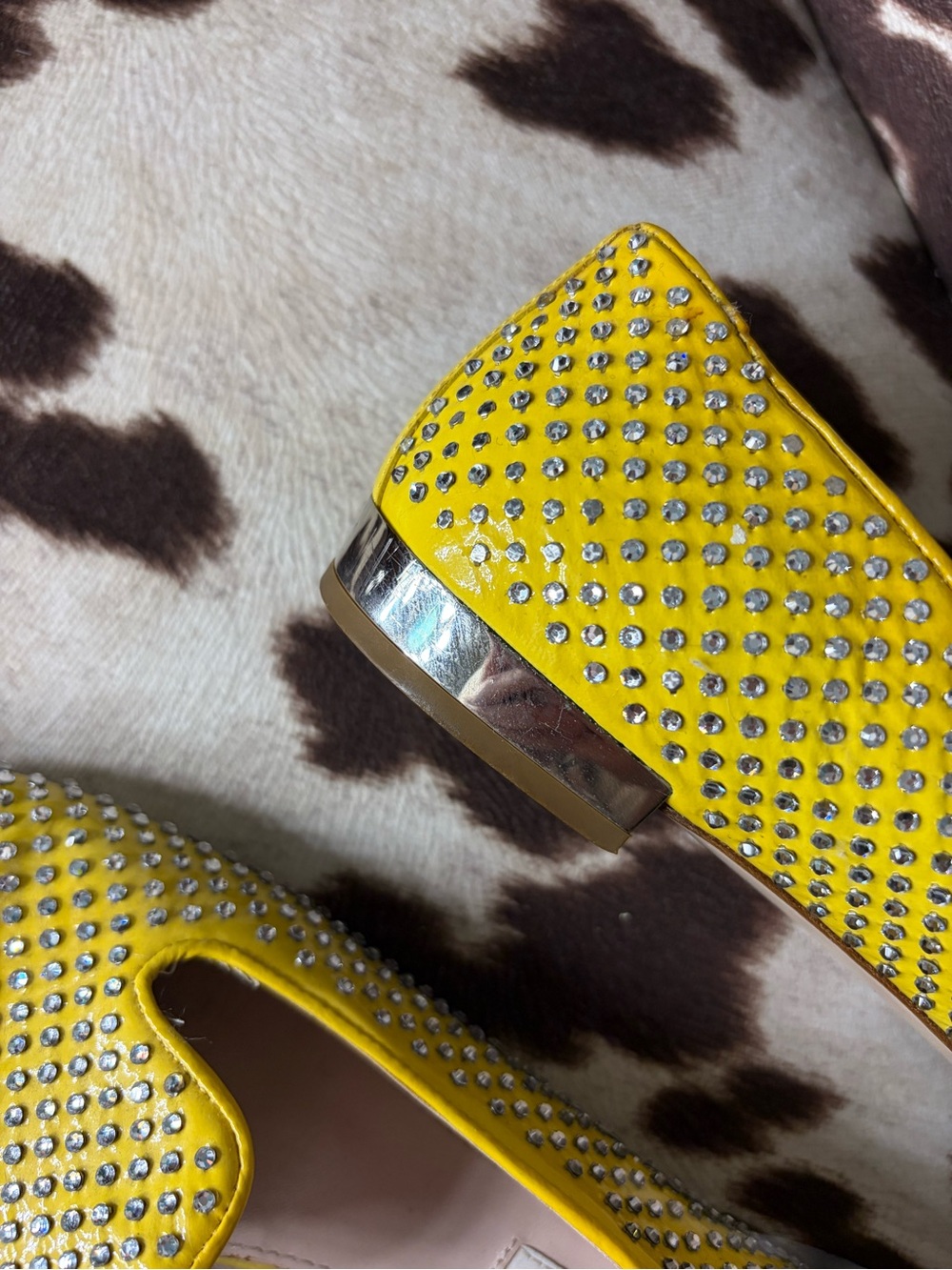 Miu Miu Yellow Crystal-Embellished Women's Loafers - Picture 7 of 7